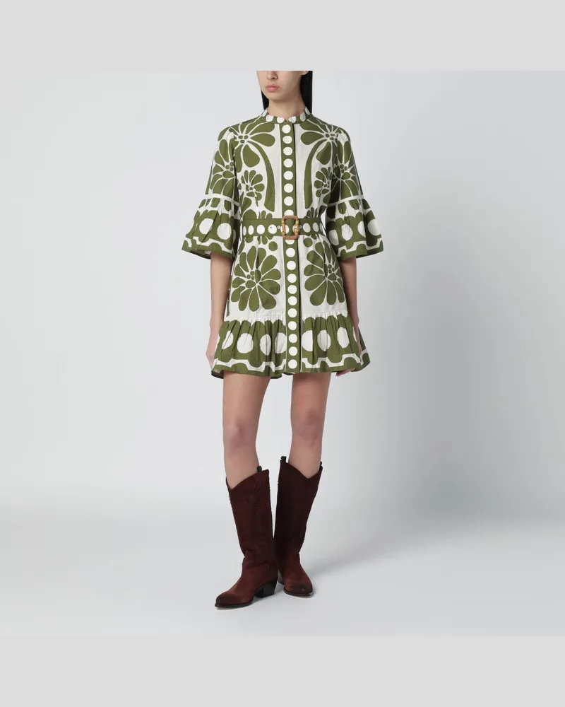 FARM Rio Palermo Minikleid mit grünem Print Green