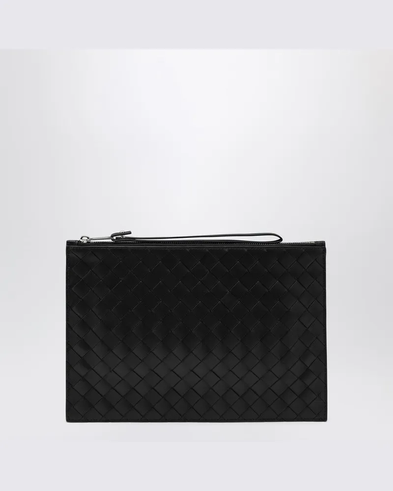 Bottega Veneta Großer Schwarze Mappe mit Flechtmuster Schwarz