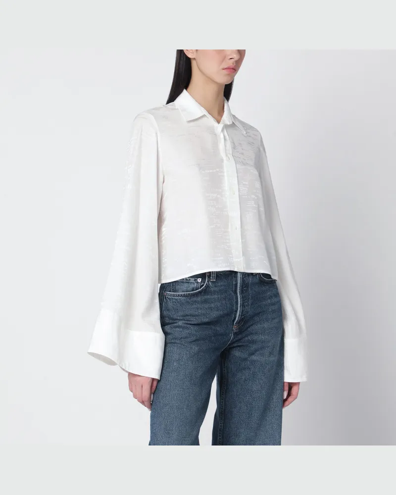 Maison Margiela Weißes Hemd mit Allover-Logo-Grafik White