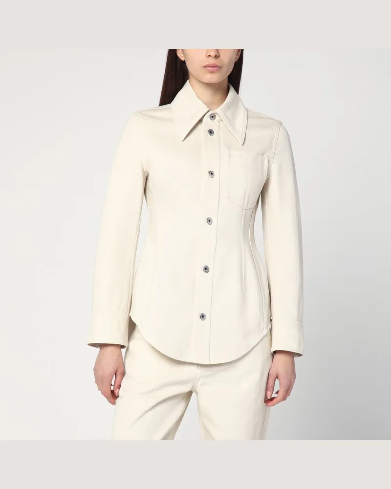 Bottega Veneta Hemd Pale Meringue aus Denim Beige