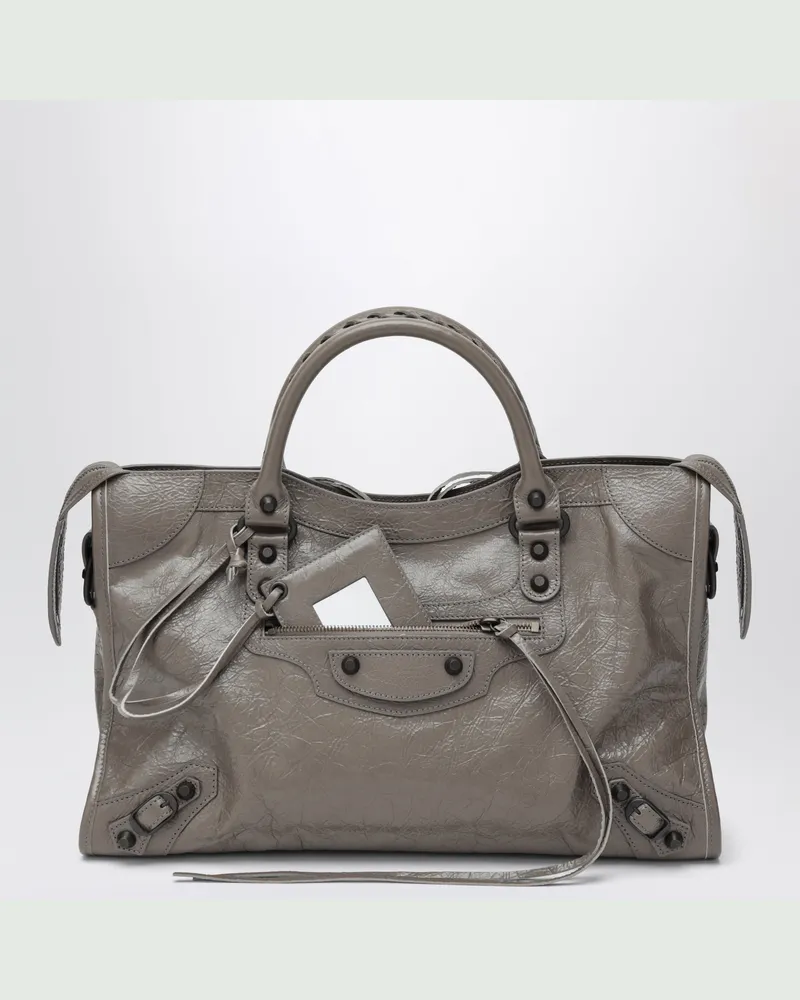 Balenciaga Le City mittelgroße Handtasche aus dunkelbraunem Leder Brown