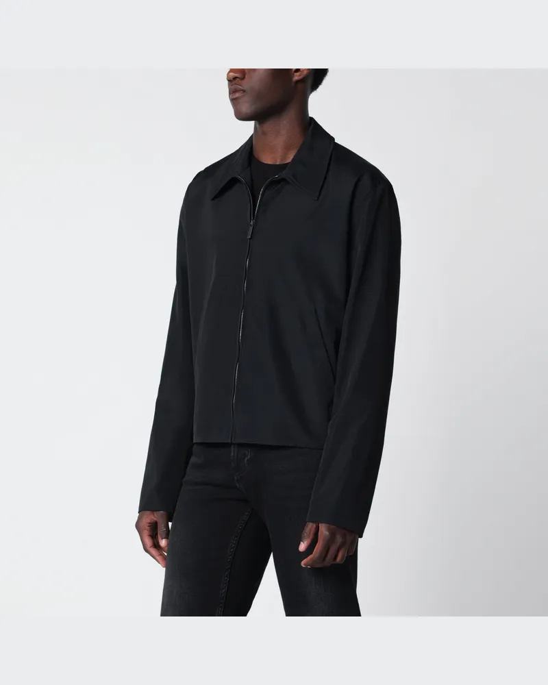 Gucci Schwarze Jacke mit Reißverschluss aus Baumwoll-Acetat Black