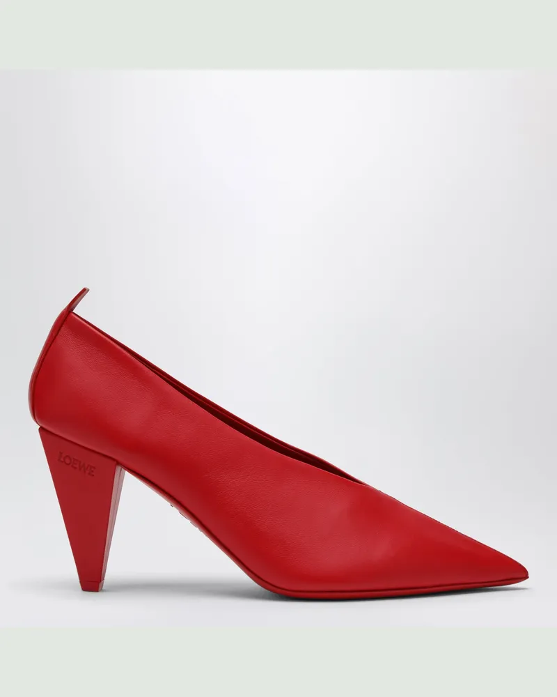 Loewe Rote Origami Cubic Pumps aus Leder Red