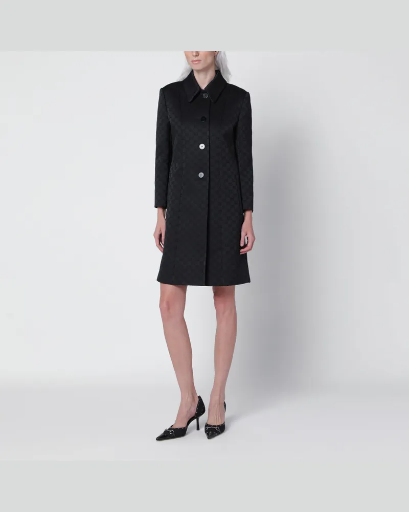 Gucci Mantel aus schwarzer GG-Jacquard-Viskose Black