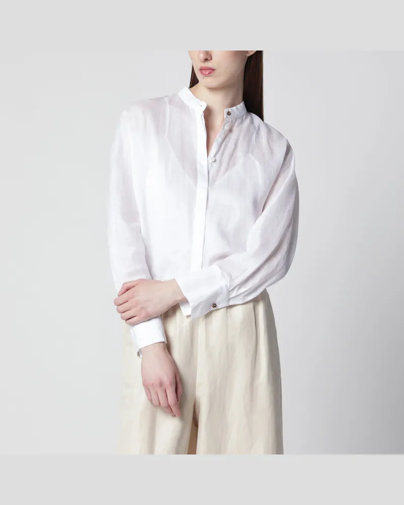 Max Mara Hemd MSTBALDILI aus Ramie mit Kimonoärmeln in Weiß White