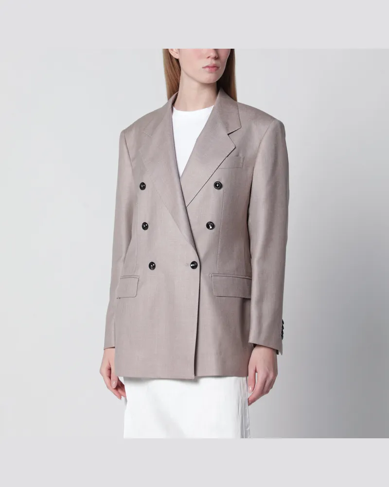 Tagliatore Zweireihiger Blazer aus grauer Woll-Seiden-Mischung Grey