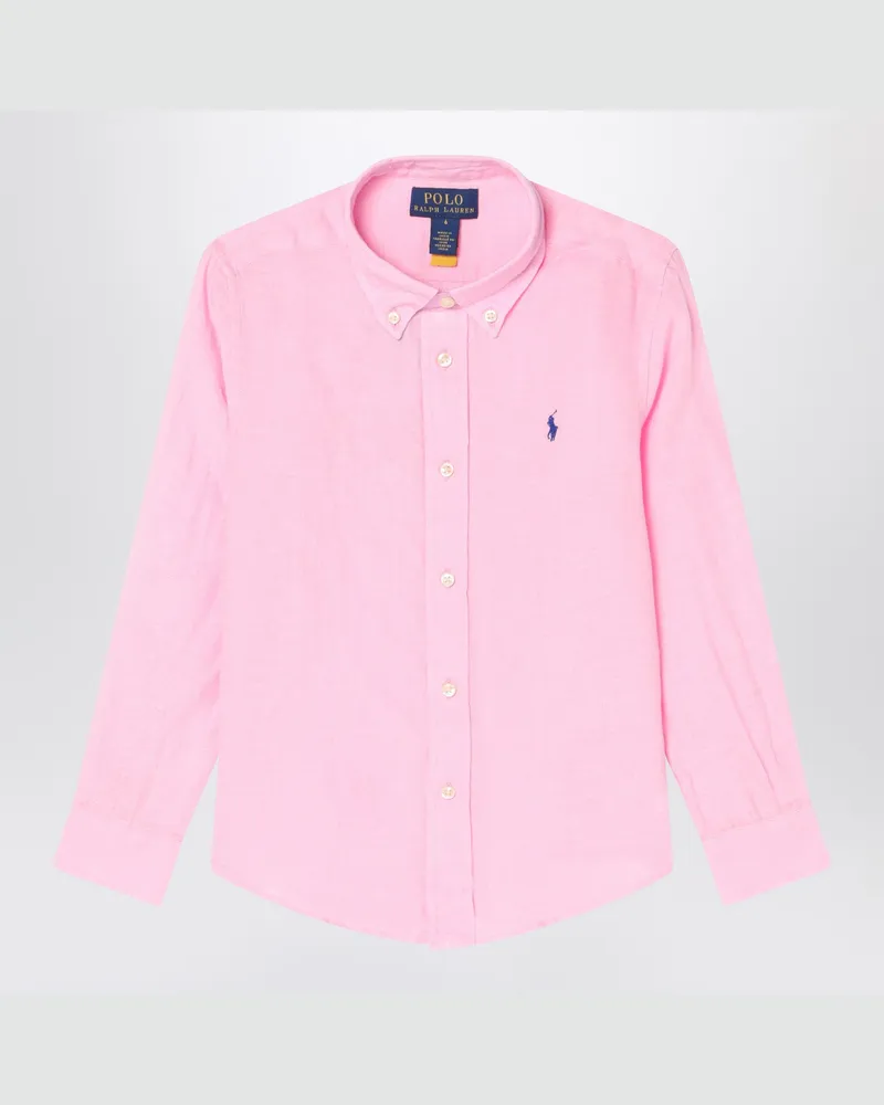 Ralph Lauren Rosa Button-Down-Hemd aus Leinen Pink