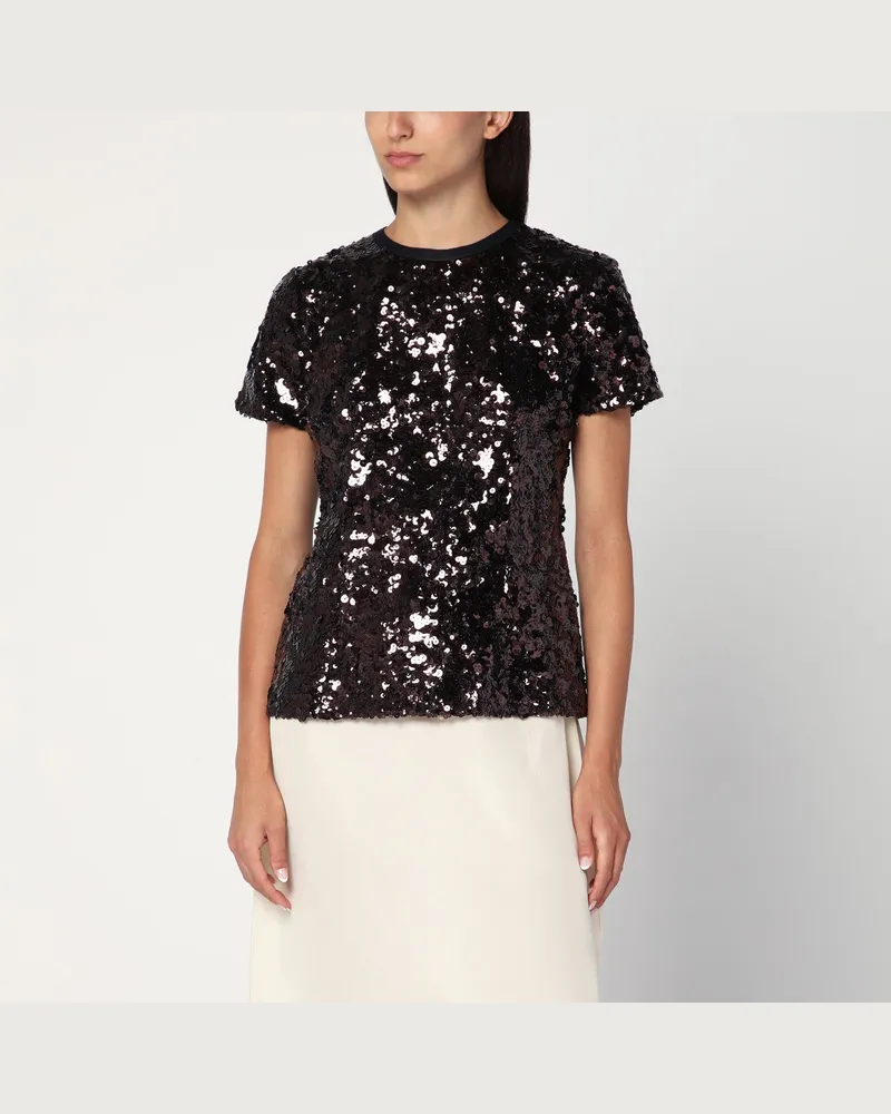 Prada Top mit pflaumenfarbenen Pailletten 