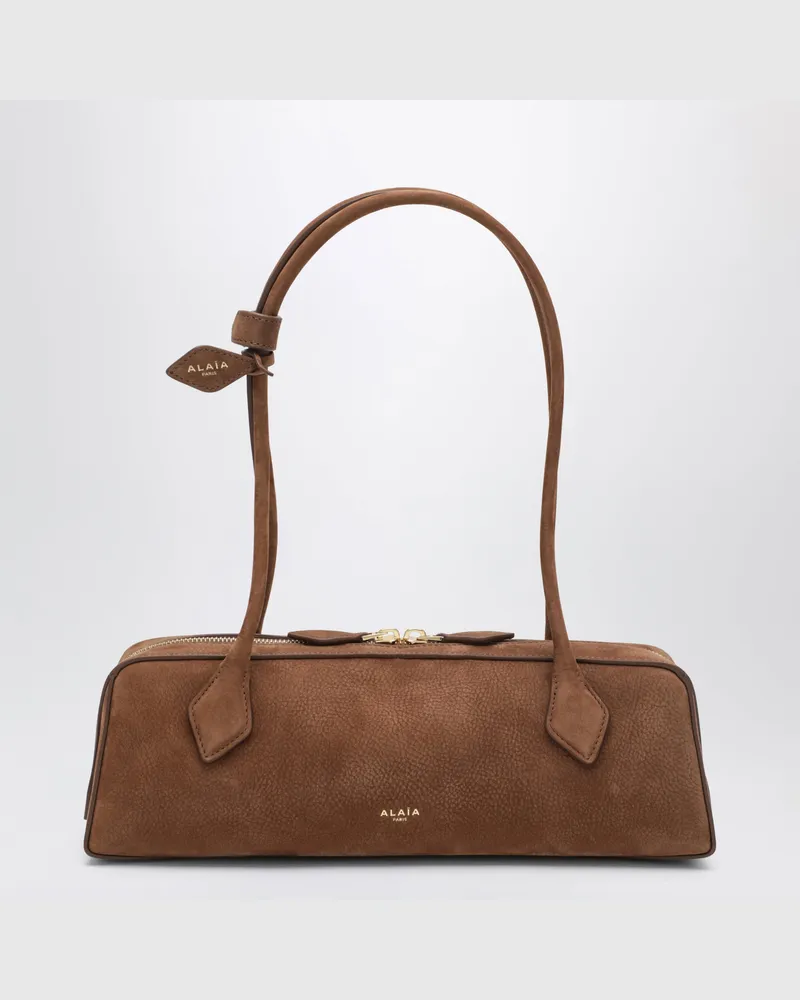 Alaïa Le-Teckel-Tasche Medium aus braunem Nubukleder Brown