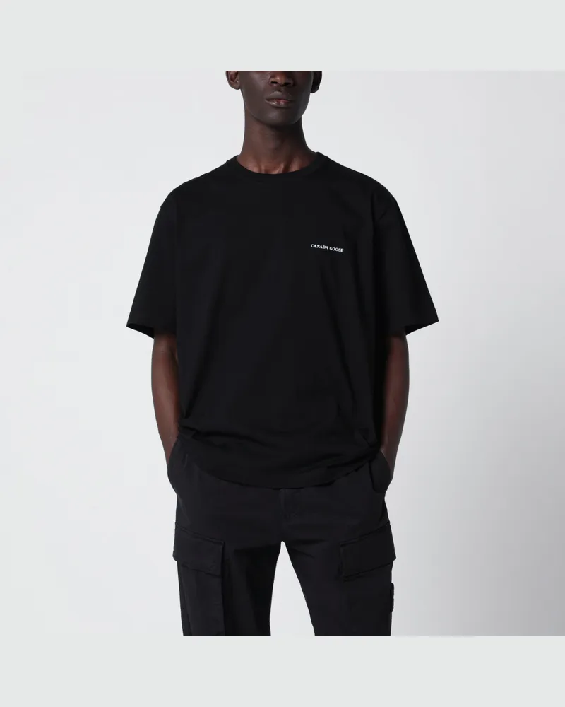 Canada Goose Schwarzes T-Shirt mit Logoprint Black