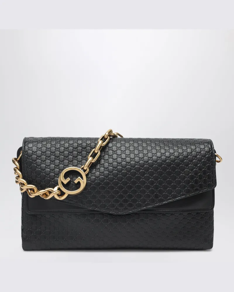Gucci Große schwarze Schultertasche mit Kette Black