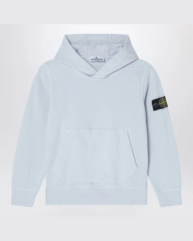 Stone Island Blaue Baumwollkapuzenjacke Hellblau