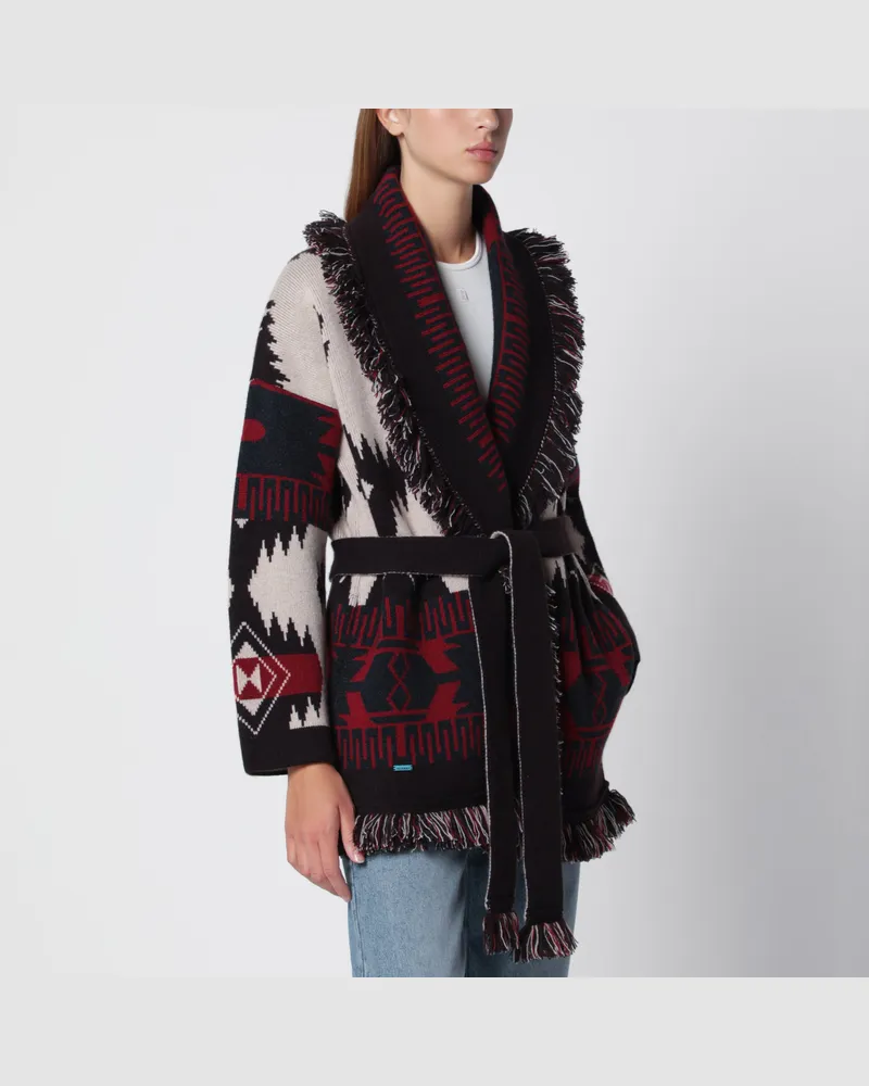 Alanui Cardigan Icon aus Jacquard-Kaschmir in Sandbraun Brown