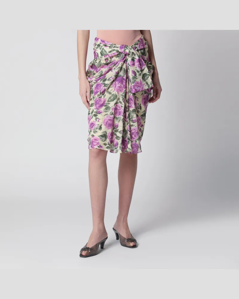 Chloé Midirock aus Seide mit floralem Multicolor-Print Multicolor
