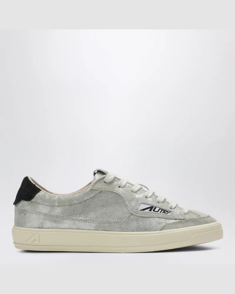 AUTRY Windscape Low Sneaker in laminiertem Silber/Schwarz Metal