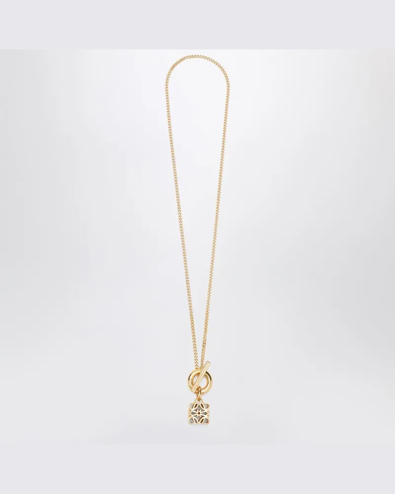 Loewe Anagram-Halskette aus vergoldetem Silber Metallisch
