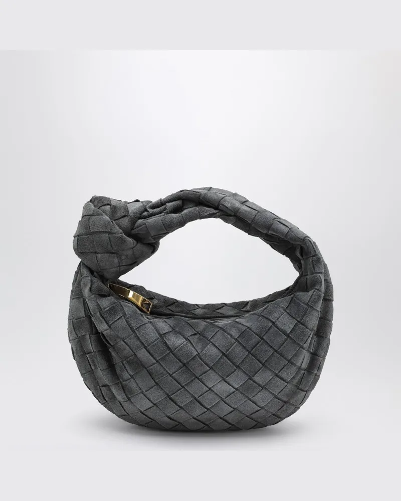 Bottega Veneta Mini Jodie Tasche aus Graphit-Wildleder Grau