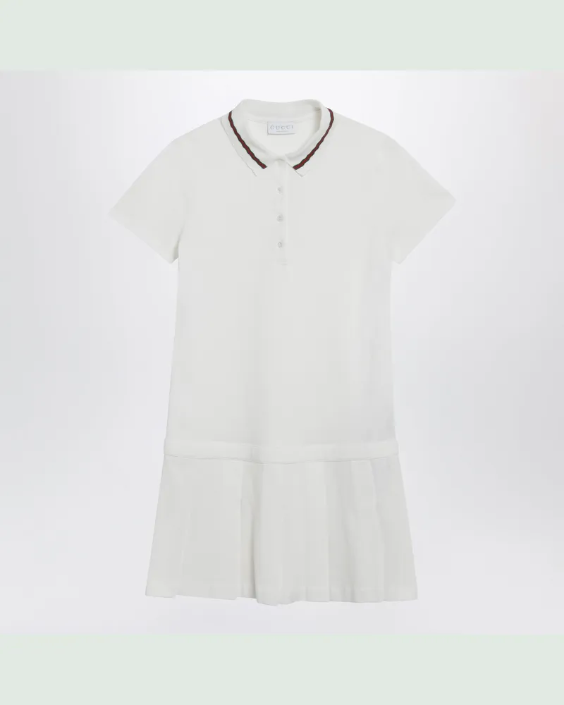 Gucci Polo-Minikleid mit Web-Logo White