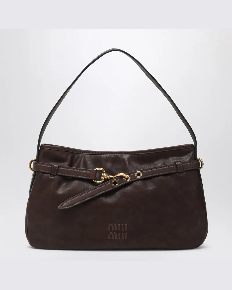 Miu Miu Aventure Medium Tasche Wurzelholzfarbe Braun
