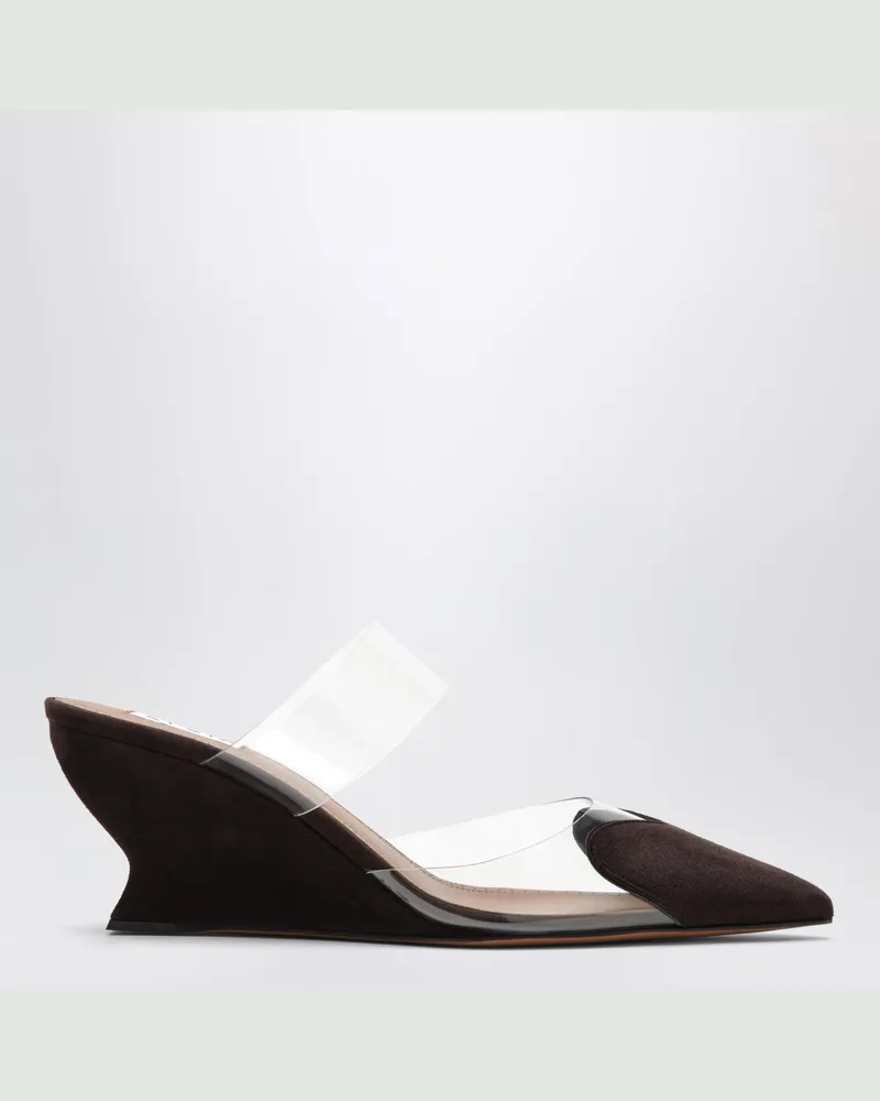 Alaïa Heart 60 Keilpantolette in Braun aus Leder Brown