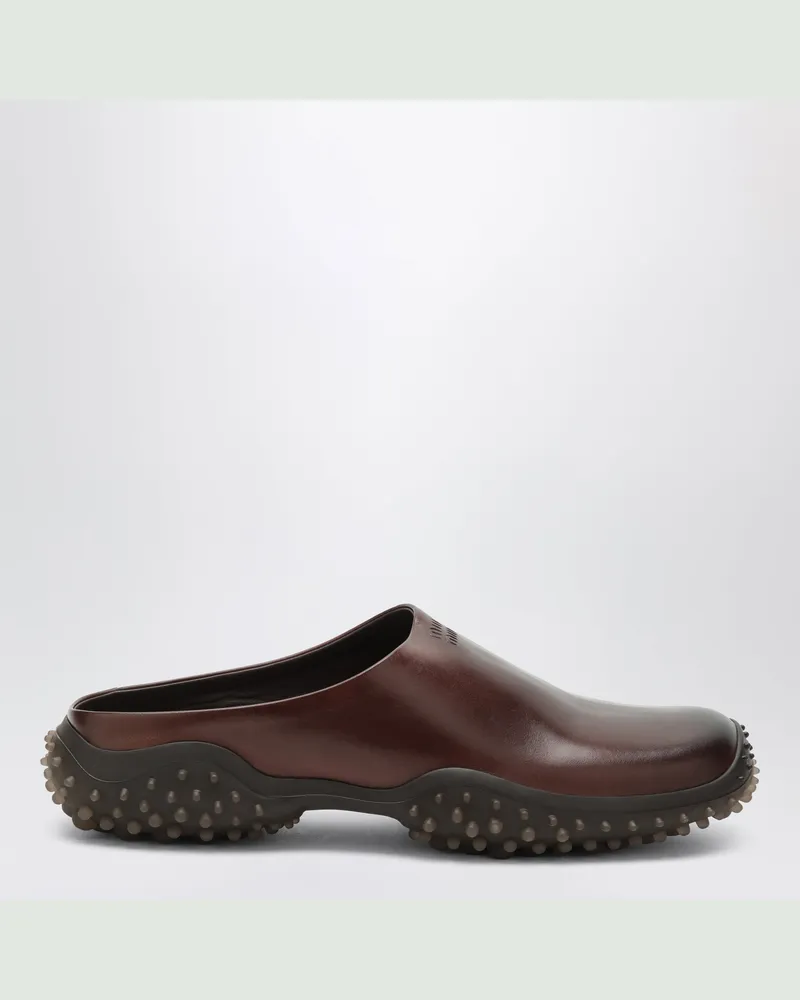Miu Miu Kaffeebraune Mules aus Leder Brown