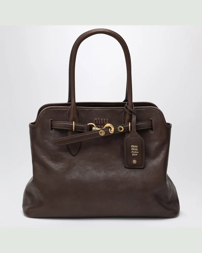 Miu Miu Aventure-Tasche in der Farbe Radica aus Nappaleder Brown