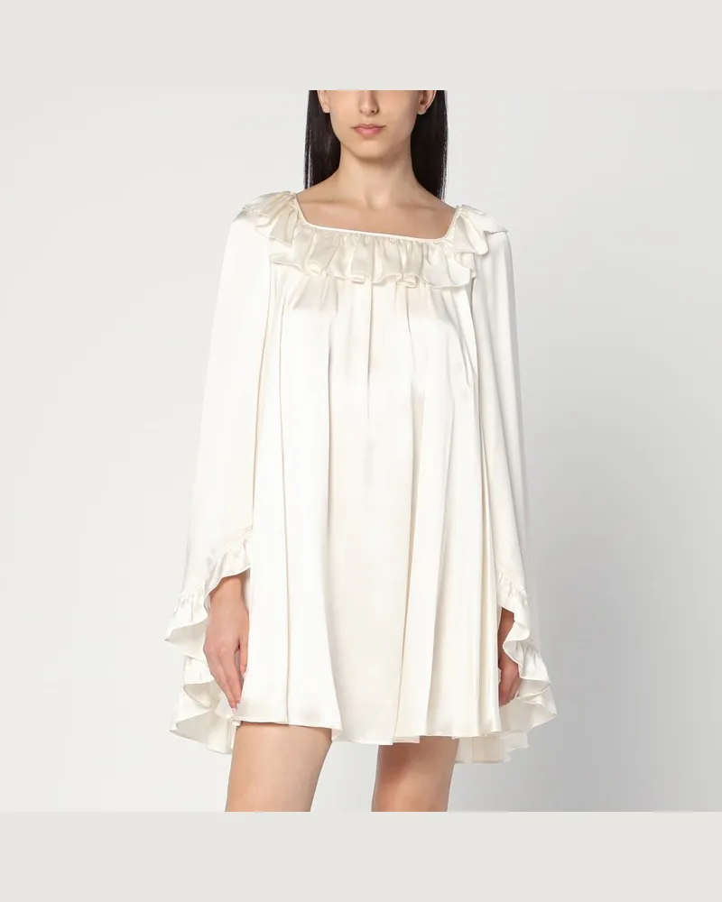 Chloé Milchweißes Minikleid aus Seide Weiß