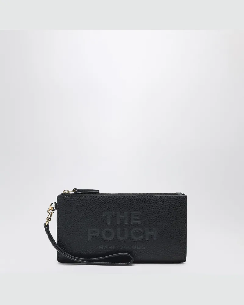 Marc Jacobs The Pouch Tasche aus schwarzem genarbtem Leder Black