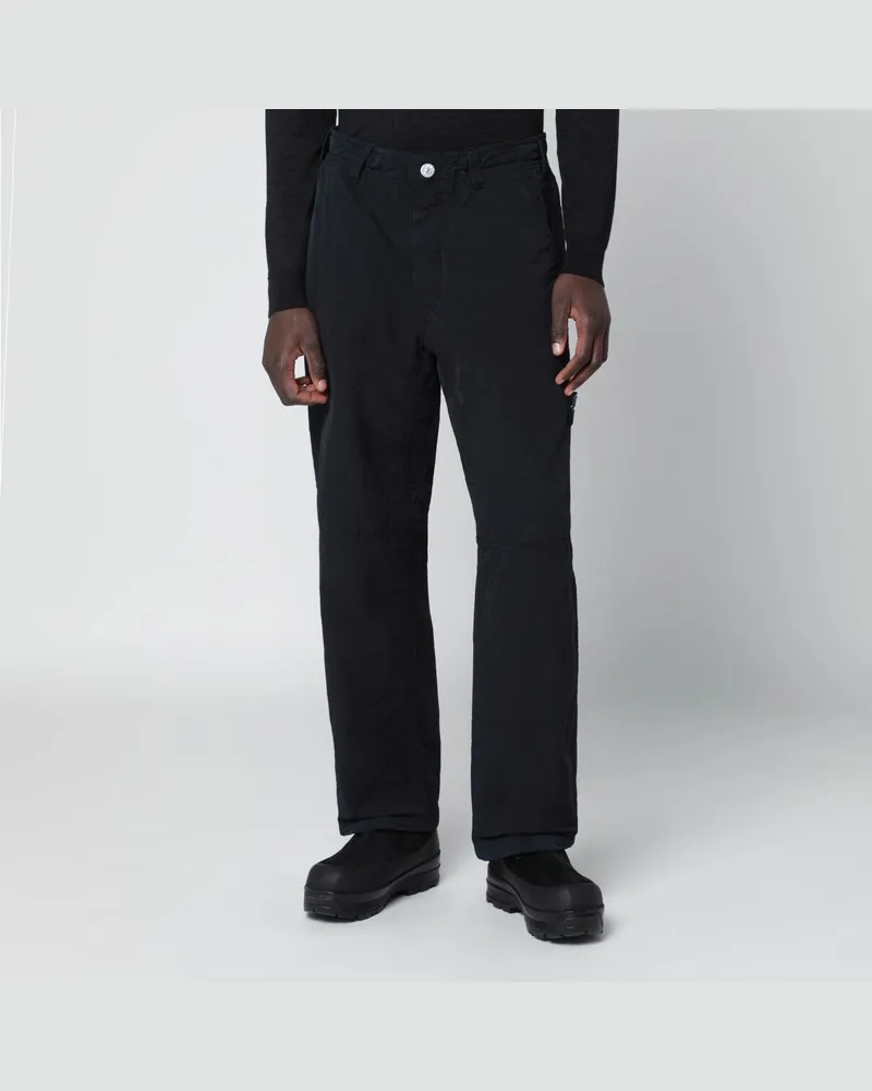 Stone Island Schwarze Chinohose aus Nylon Schwarz