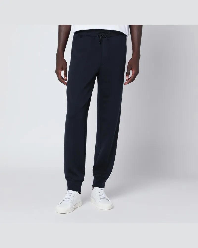 Ermenegildo Zegna Dunkelblaue Jogginghose aus Wollmischung Blau