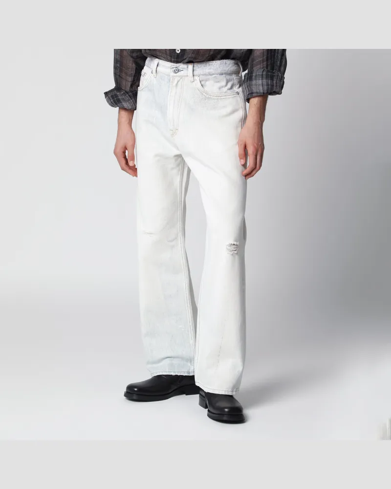 Our Legacy Jeans Third Cut mit Vintage-Print aus Baumwolle in Beige White