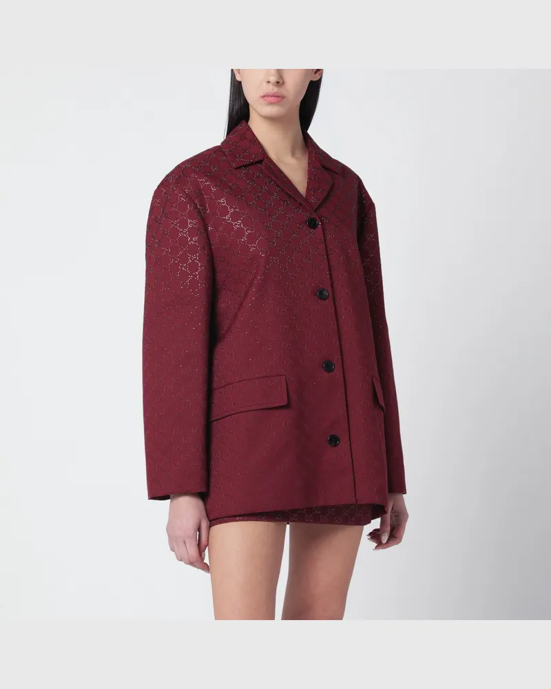 Gucci Rosso-Ancora Jacke aus GG-Stoff mit Kristallen Red
