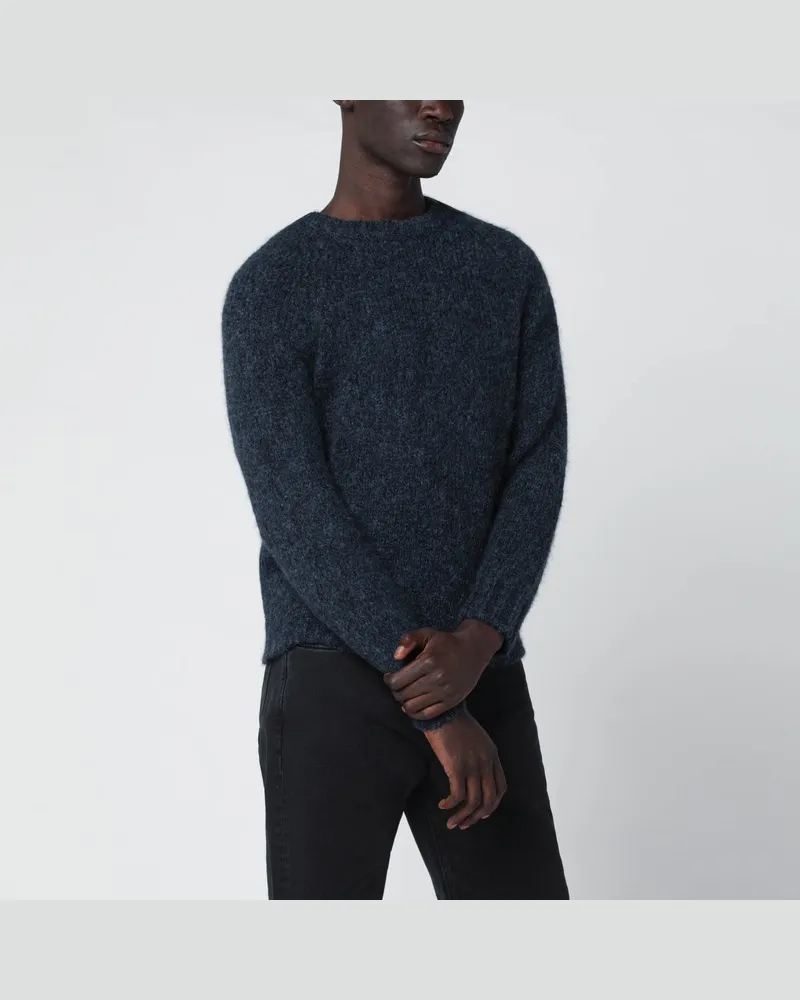 Brunello Cucinelli Blauer Alpaka-Mix Pullover Blau