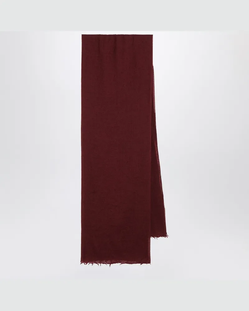 Destin Bordeauxroter Schal aus Seiden-Kaschmir-Mix Burgundy