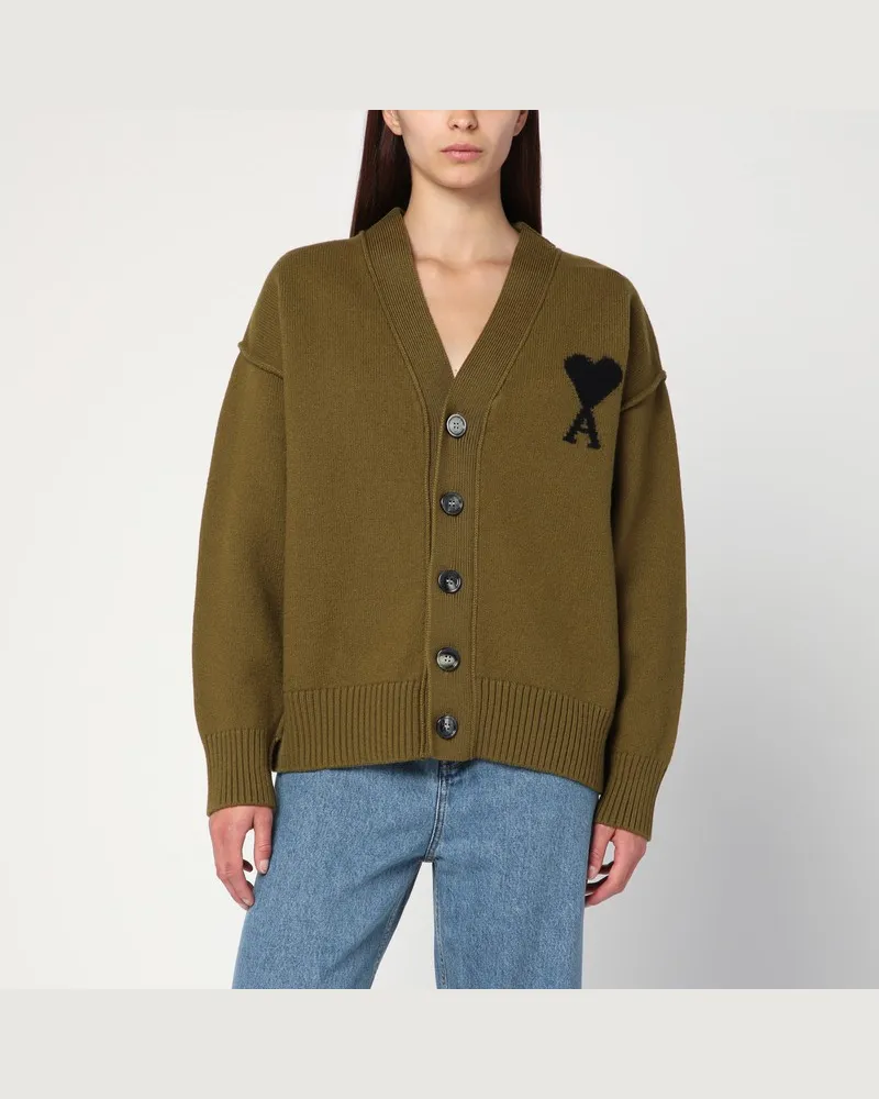 AMI Paris Bronzefarbene Strickjacke Ami De Coeur Braun