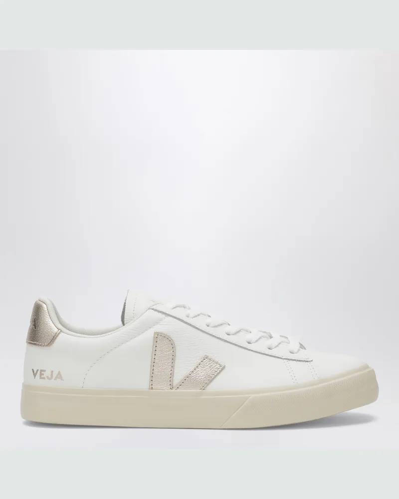 VEJA Campo Sneaker aus weißem und Platinleder 