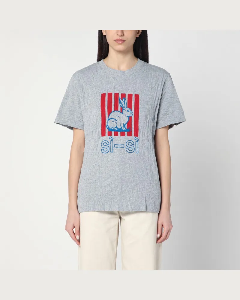 Bottega Veneta T-Shirt aus bedrucktem Baumwoll-Jersey Grau
