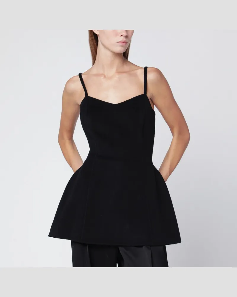 Róhe Schwarzes Bustier-Top aus Wolle Schwarz