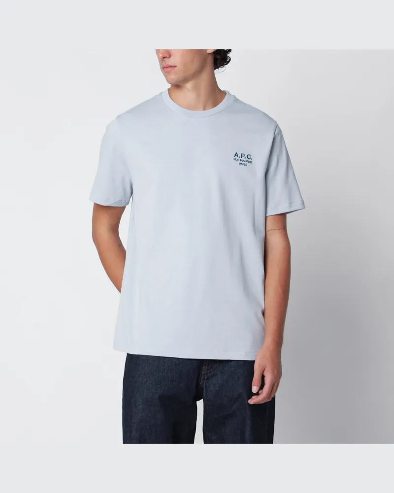 A.P.C. Rue Madame T-Shirt aus blauer Baumwolle Light