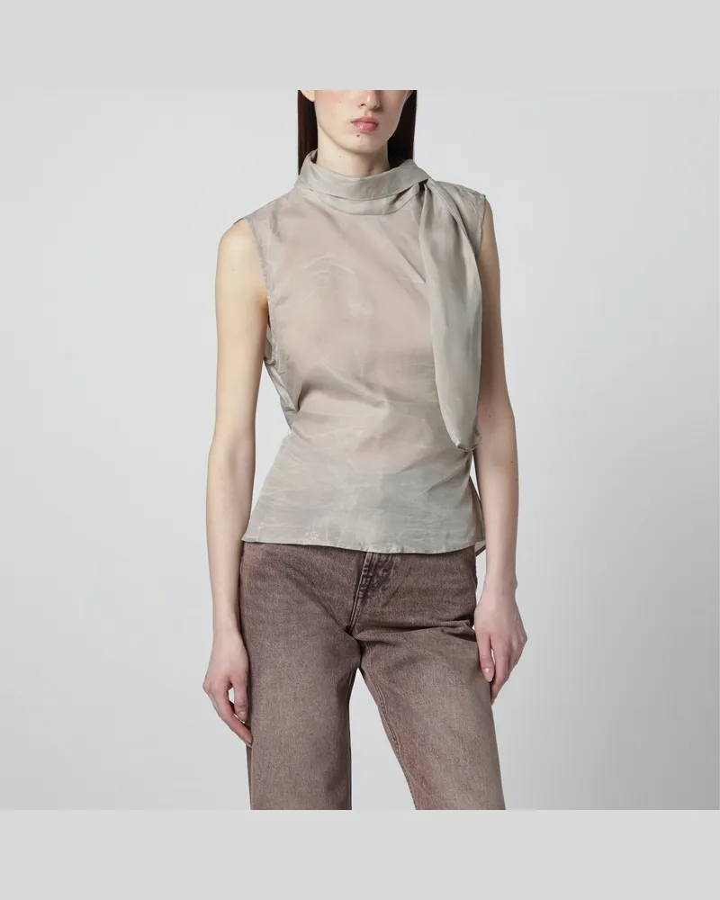 Our Legacy Graues Virtuous Top aus gewachstem Cupro Grey