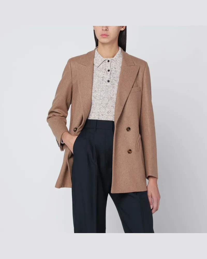 Blazé Milano Cholita Blazer aus Wolle und Kaschmir in der Farbe Camel Beige