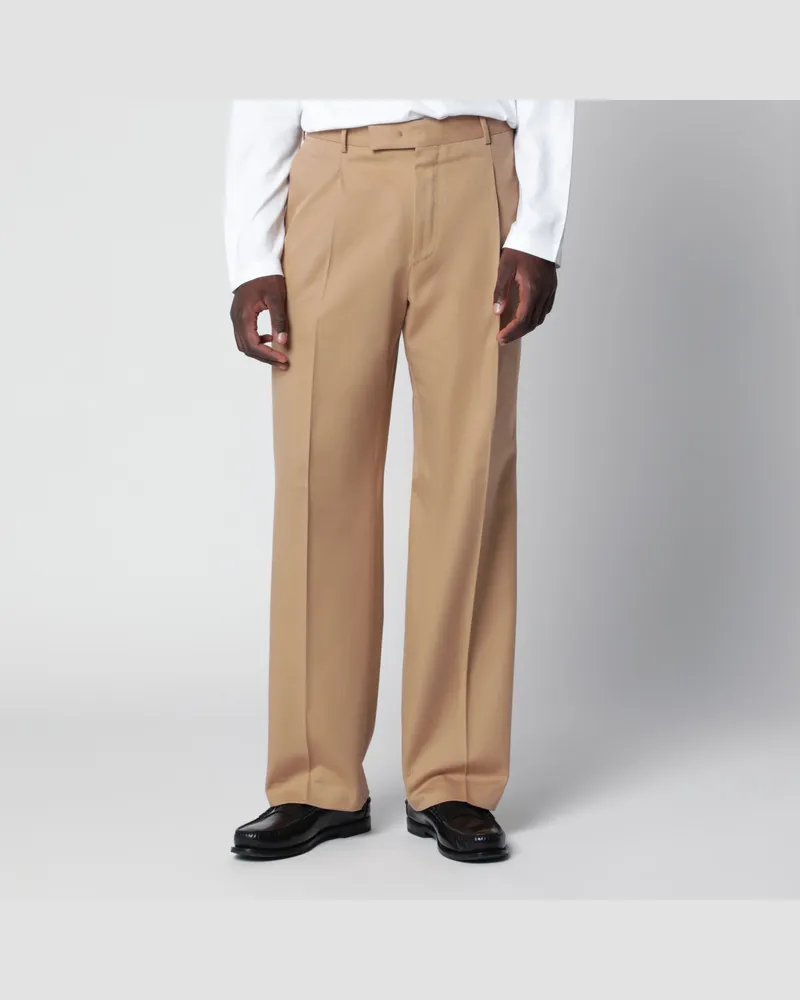 PT TORINO Hose in Kordelfarbe aus Baumwolle und Wolle Beige