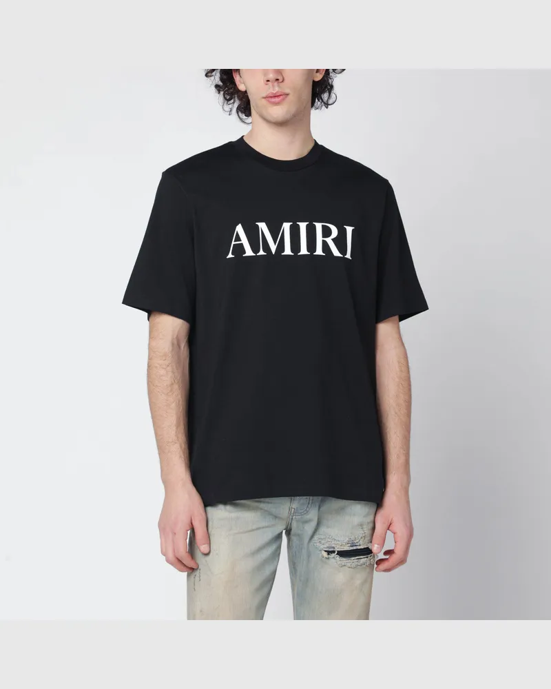 Amiri Schwarzes Baumwoll-T-Shirt mit Logo 