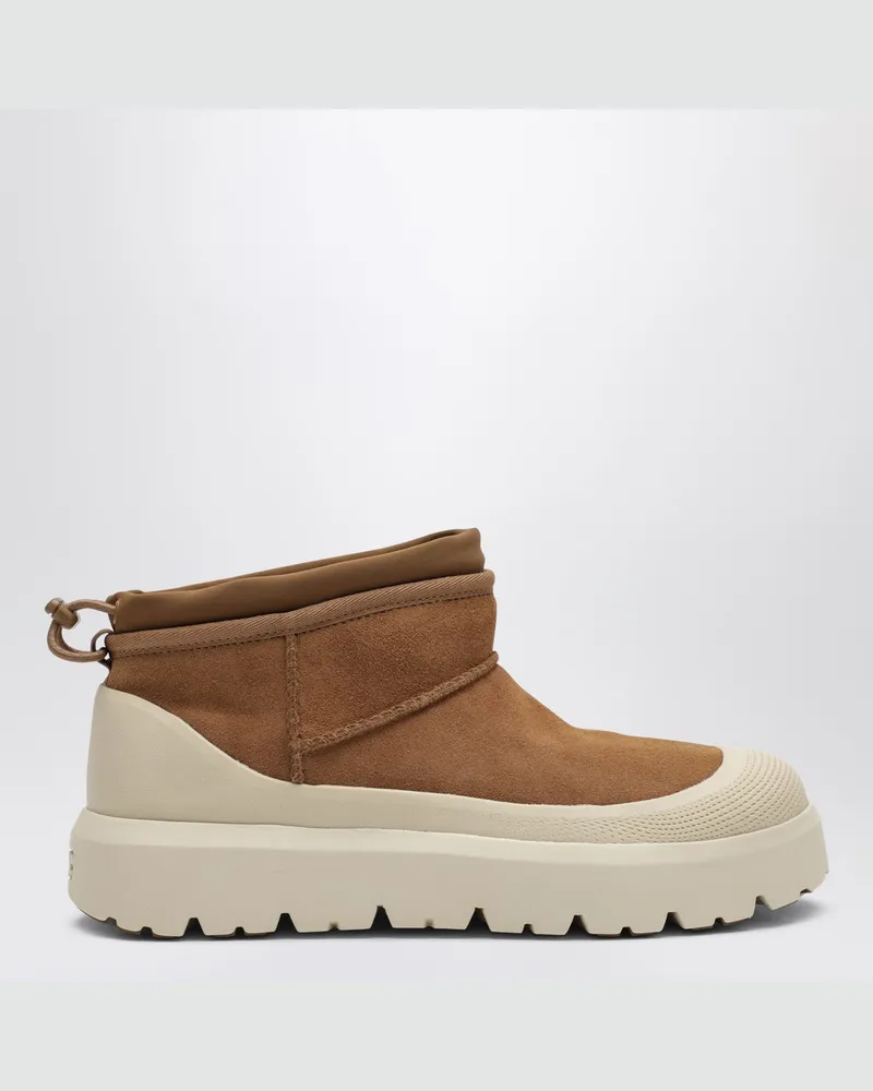 UGG Kastanienbraune Classic Ultra Mini Weather Hybrid Stiefel Brown