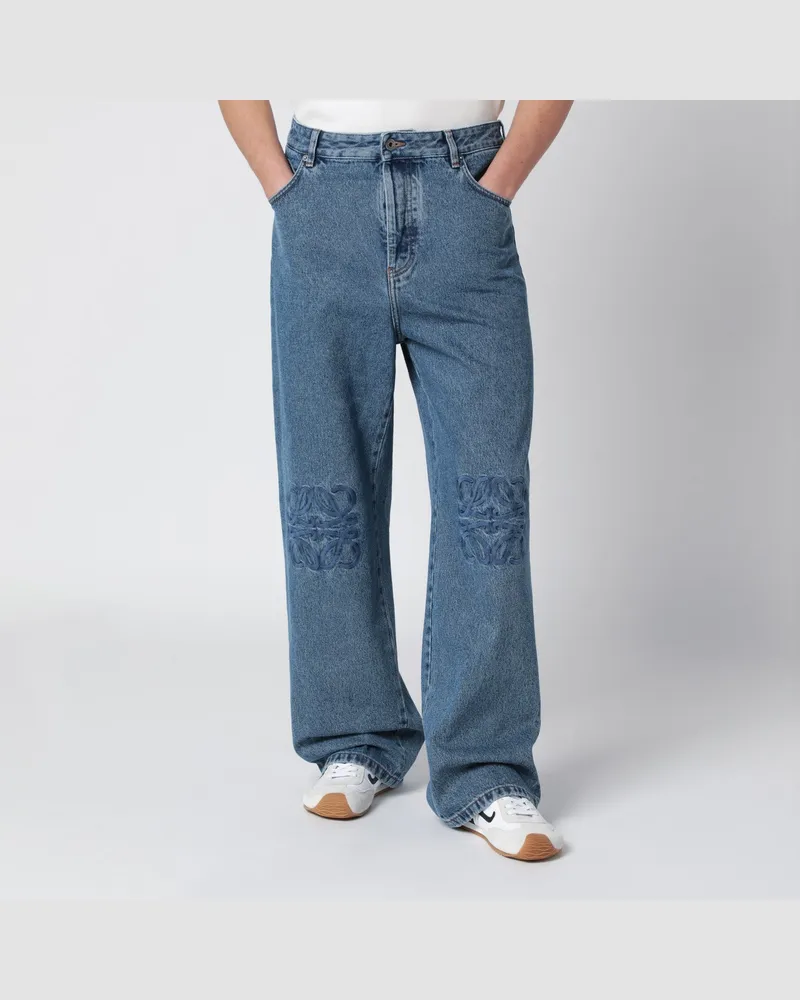 Loewe Blaue Jeans mit Anagram-Stickerei Blue