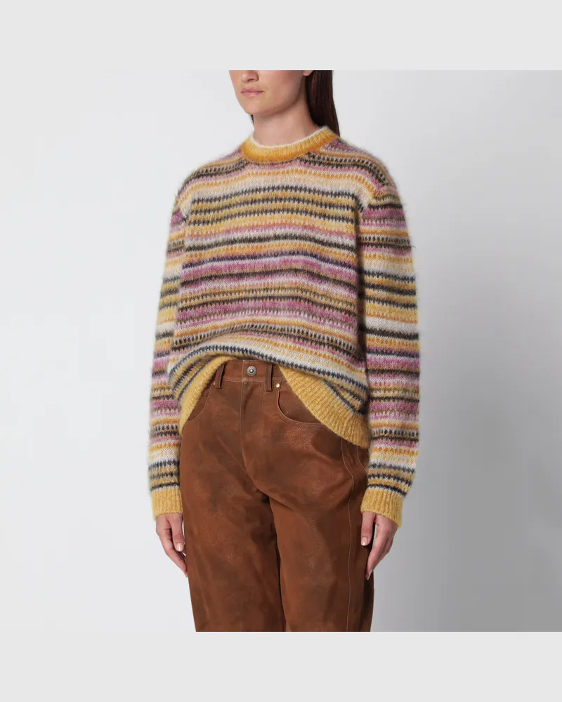 Isabel Marant Morine mehrfarbig gestreifter Mohairpullover Orange