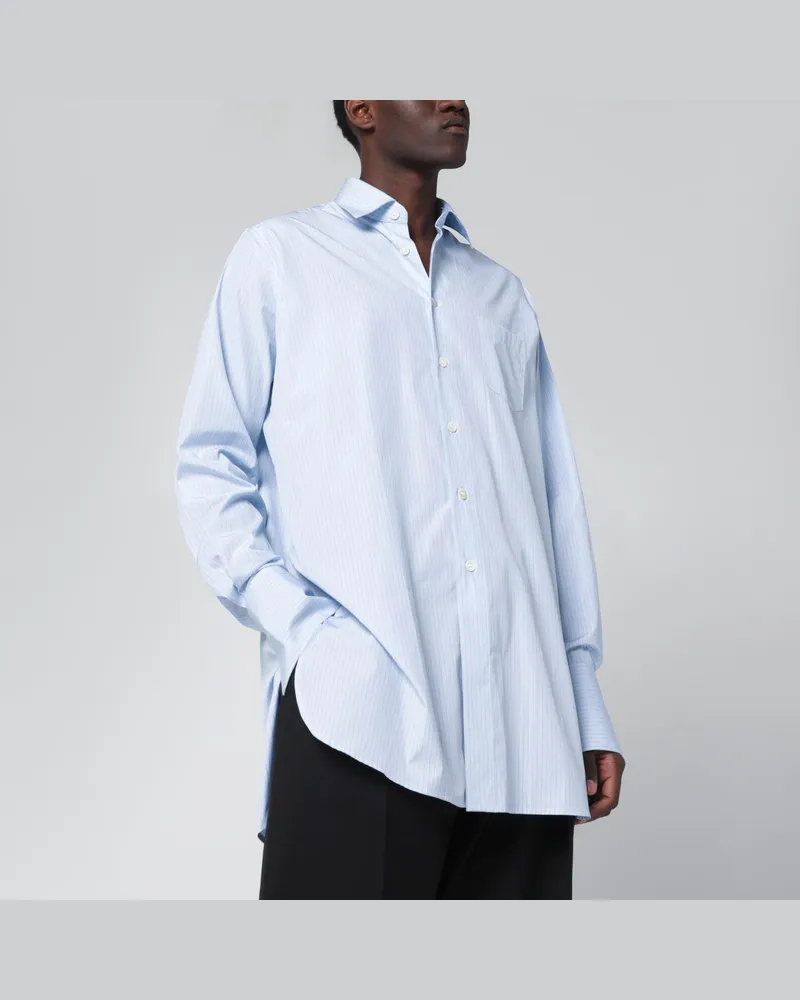 Namacheko Hellblau gestreiftes Baumwollhemd 