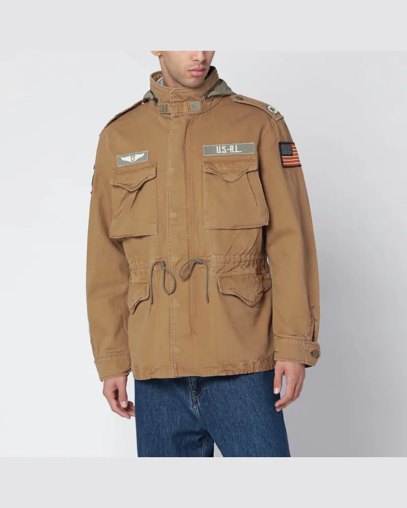 Ralph Lauren Sandfarbene Militärjacke Braun