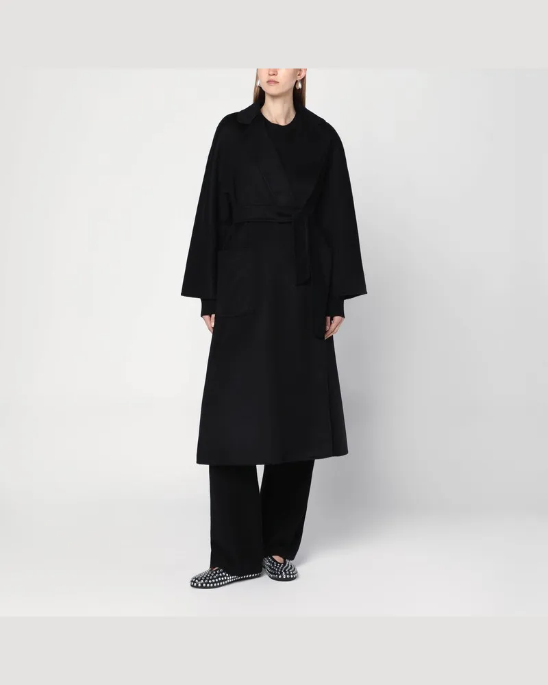 Max Mara Wickelmantel aus schwarzem Kaschmir Schwarz