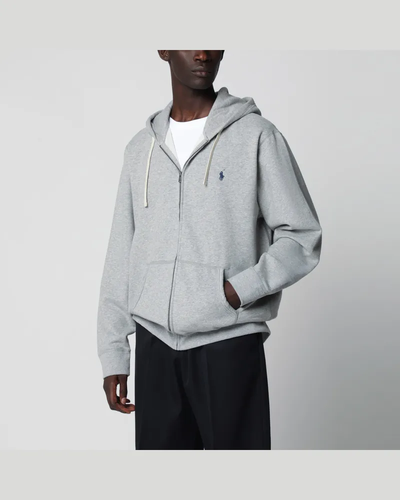 Ralph Lauren Grauer Hoodie mit Reißverschluss aus Baumwolle Grey